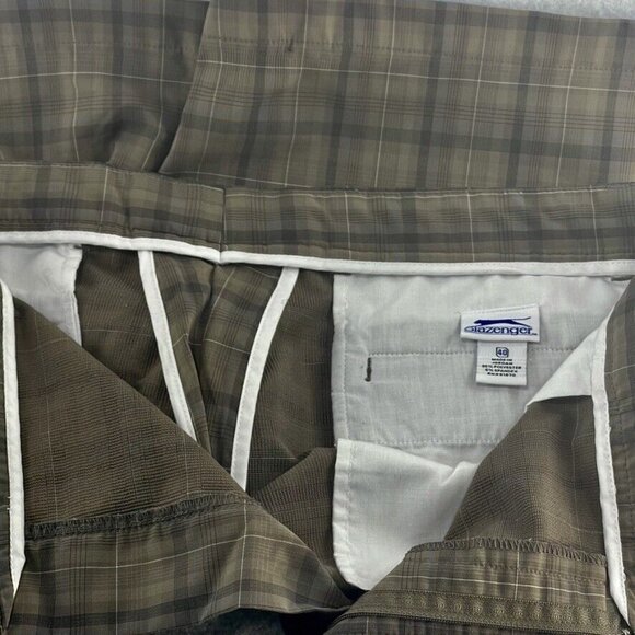 Slazenger Mens Plaid Golf Shorts Size 40 Brown Gray Polyester - Picture 9 of 11